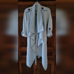 BCBG Women's Light Weight, Cotton Blend Coat/Duster/Trench Coat Size Large